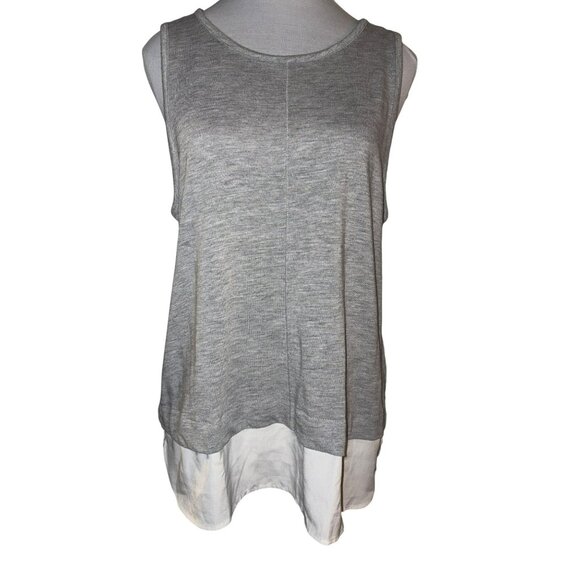 J.Crew Mercantile Gray Sleeveless Layered Look Hem Tank Top Size Large - Picture 1 of 7